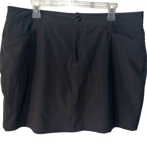 Eddie Bauer Active Hiking Skort Womens Sz 16 Black Stretch Skirt Short Athletic